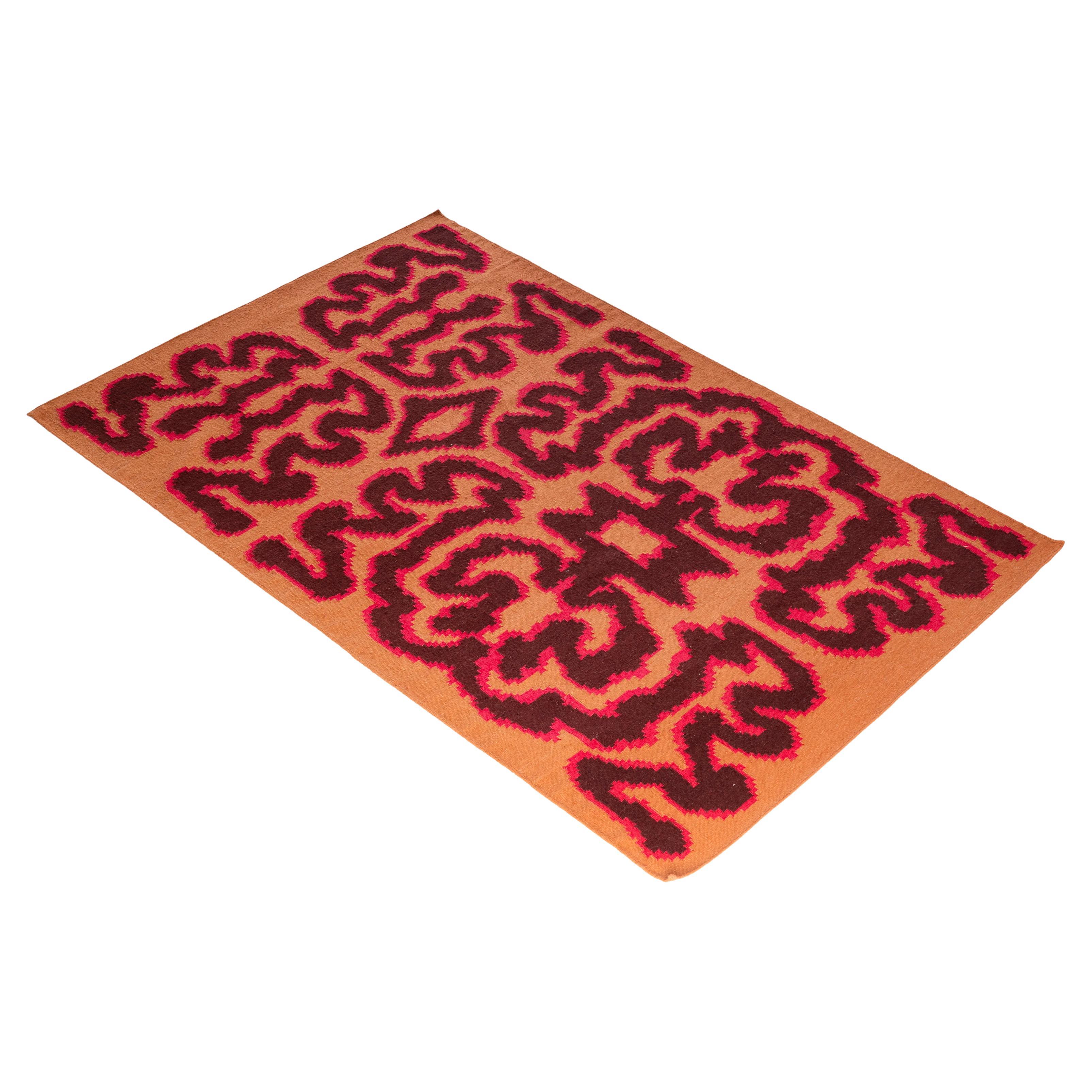 Ember Rug Kilim in lana NZ ispirato al fuoco di Stefania Ruggiero