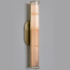 EMBER S2 Wall Sconce - 24 3/4 inch - Clear Scalloped Glass - Satin Brass