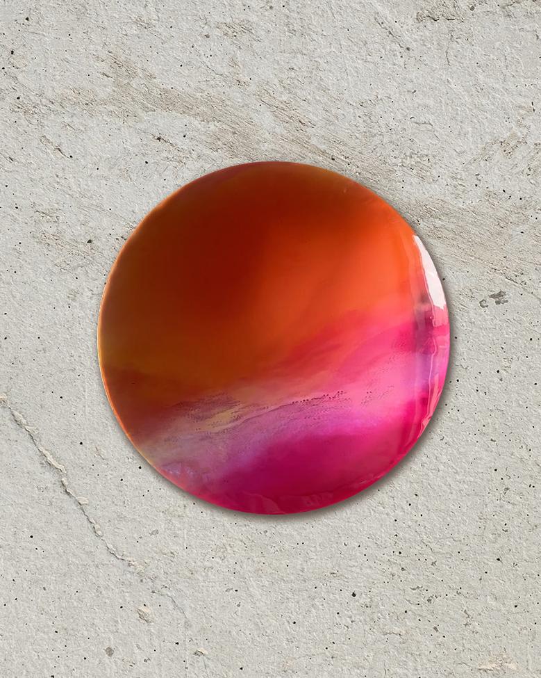 Ember Wanddekoration von Courtney Kinnare, Orange-Rosa-Spiegel (amerikanisch) im Angebot