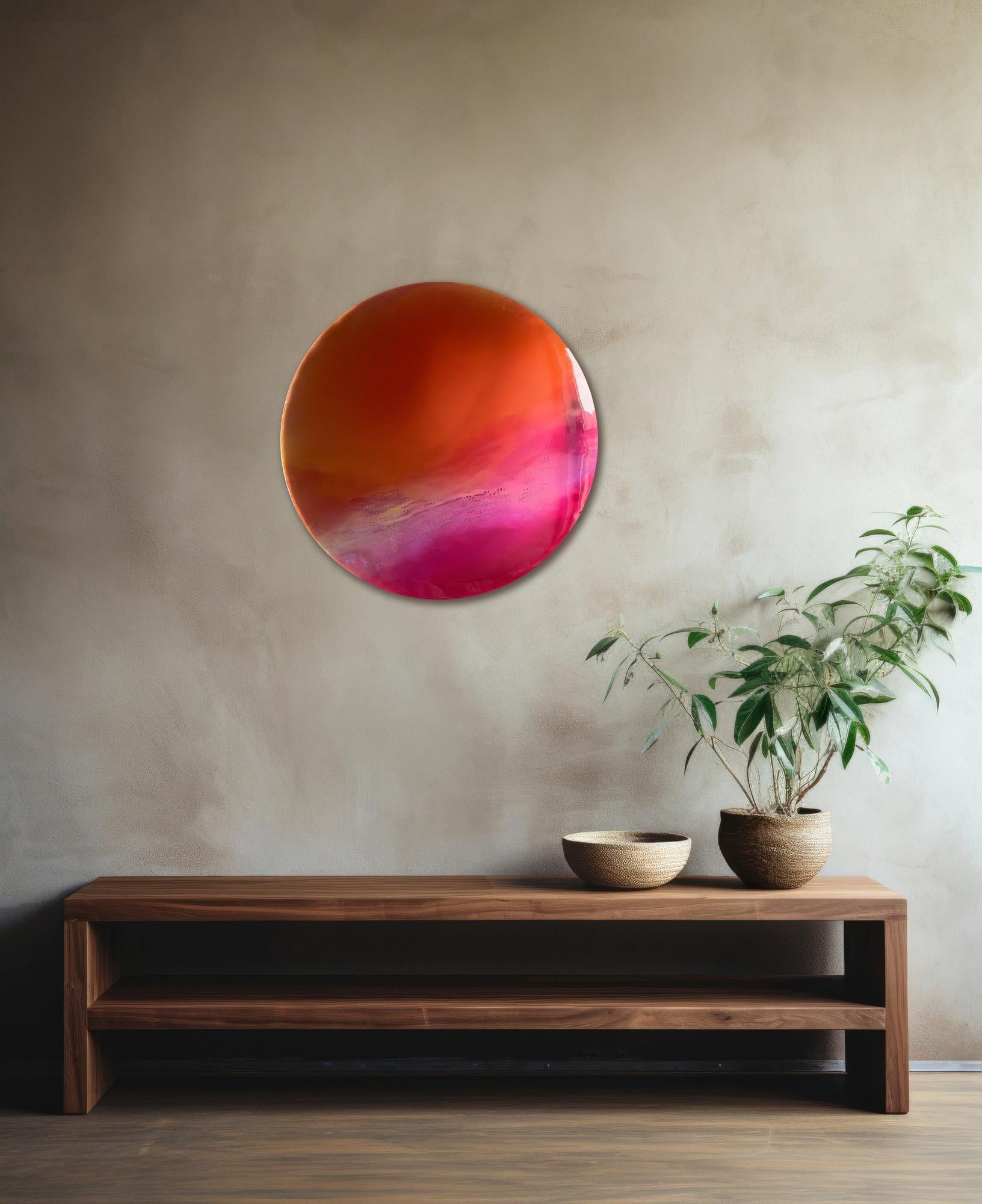 Ember Wanddekoration von Courtney Kinnare, Orange-Rosa-Spiegel im Zustand „Neu“ im Angebot in New York, NY