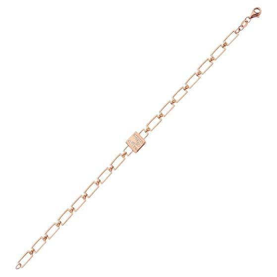 Bracelet chaîne Emberglow en or jaune 14 carats avec diamants 4 mm en vente