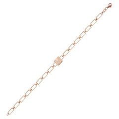 Bracelet chaîne Emberglow en or jaune 14 carats avec diamants 4 mm