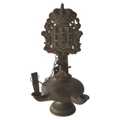 Emblazoned lamp - Portuguese Royal Arms - 19th Century