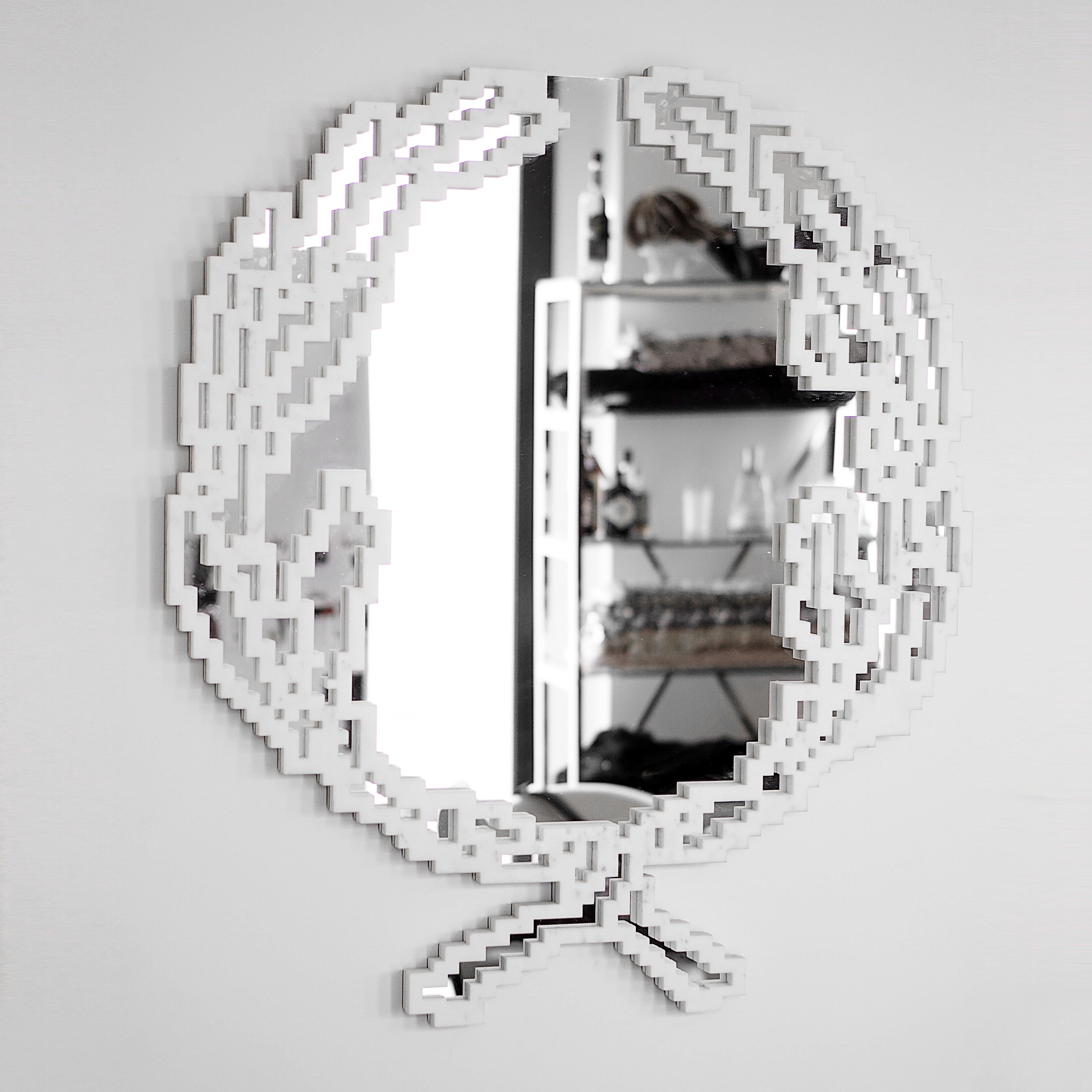 Emblema Small Wall Mirror, Limited Edition by Michele Chiossi In New Condition In Geneve, CH