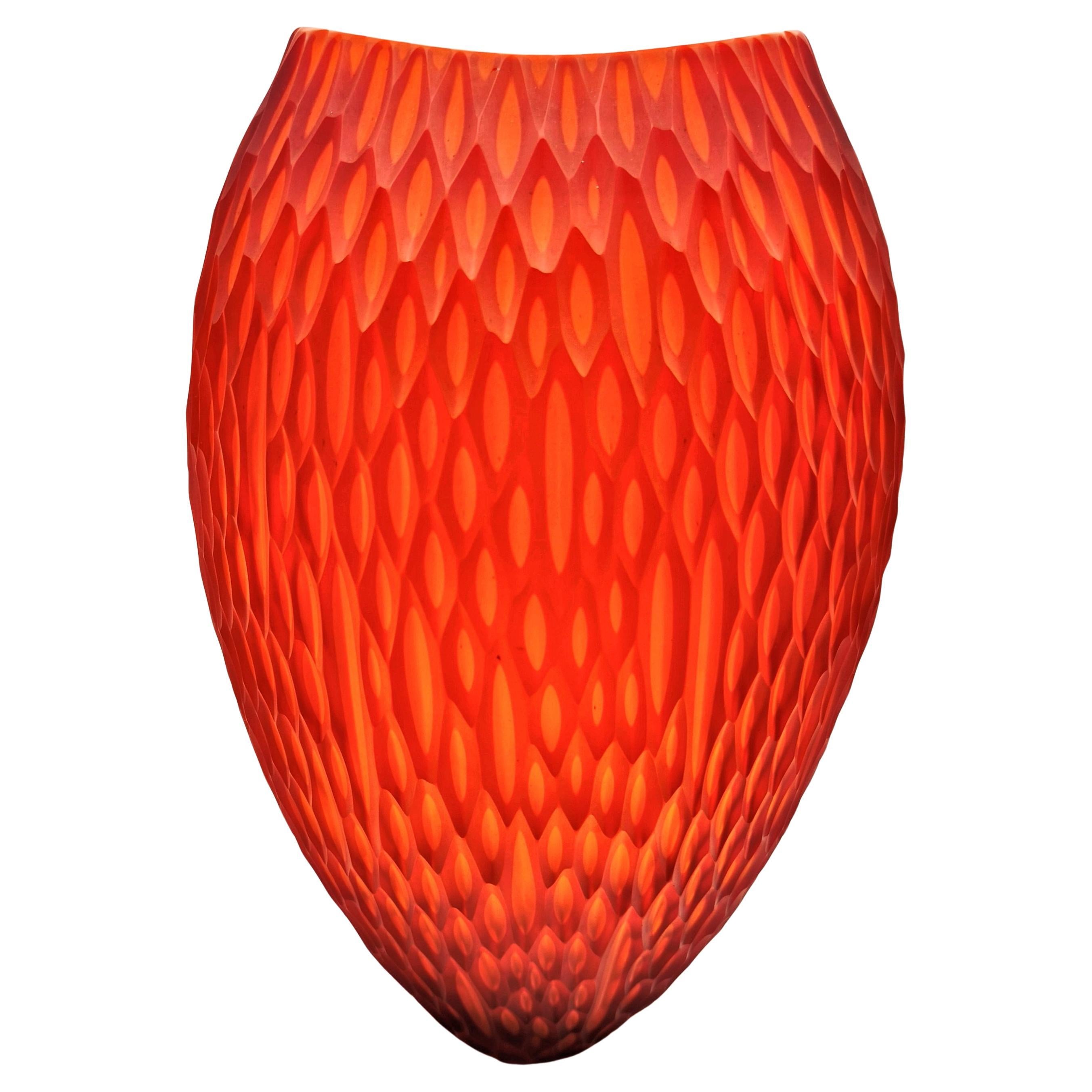 "Emblematic orange", glass sculpture by Monica Guggisberg & Philip Baldwin