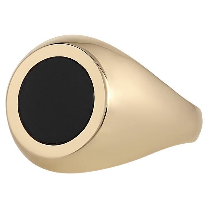 For Sale:  EMBLM Black Hole Ring – 14k Yellow Gold, Onyx Center Stone