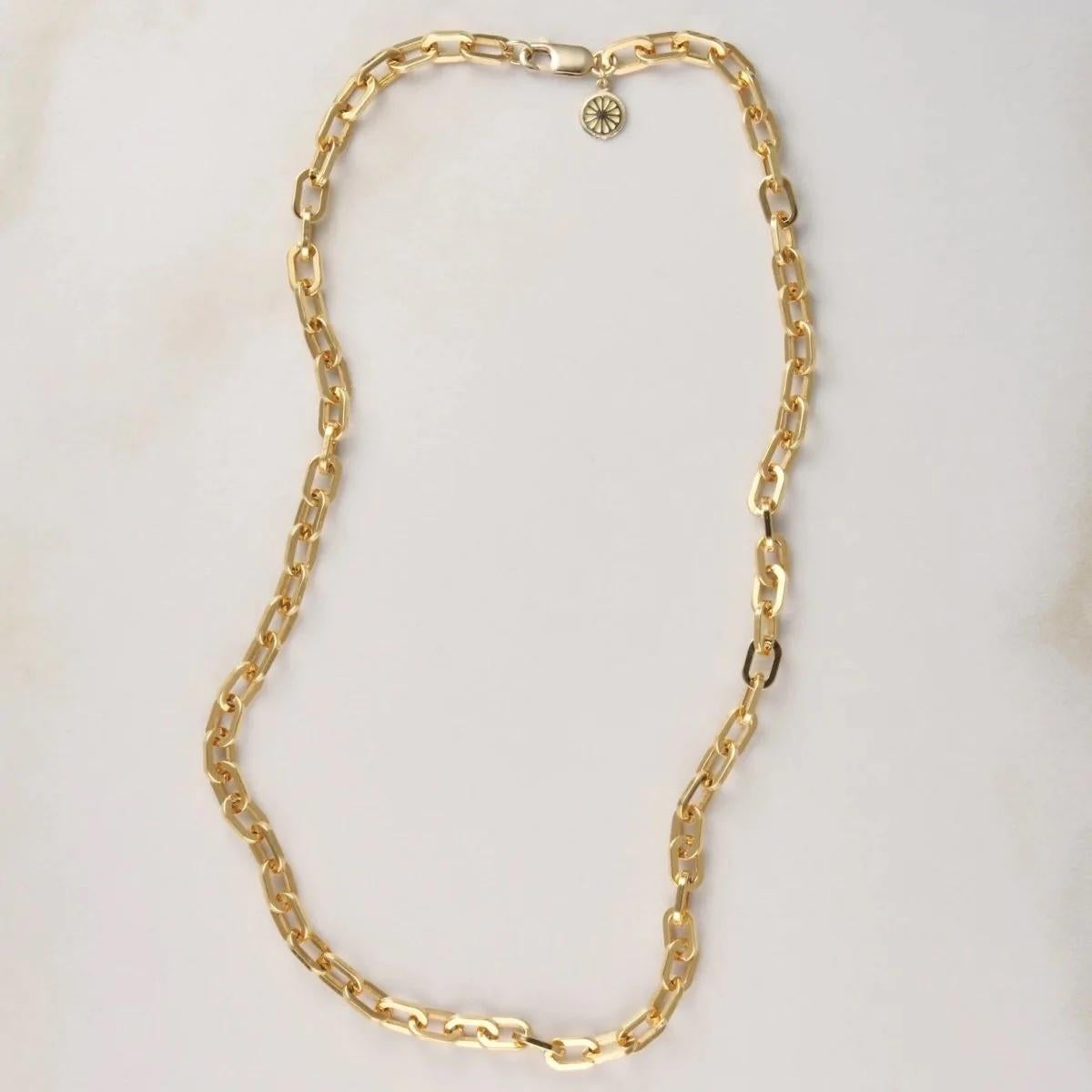 EMBLM Chain Link Necklace – 14k Yellow Gold In New Condition For Sale In Los Angeles, CA