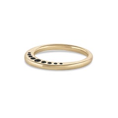 EMBLM Crescent Ring – 14K Yellow Gold, Bezel Set Black Diamonds