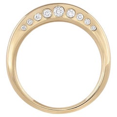 EMBLM Crescent Ring – 14K Yellow Gold, Bezel Set White Diamonds