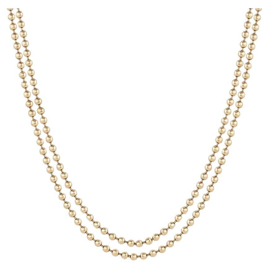 EMBLM Double Ball Chain Necklace – 14k Yellow Gold 