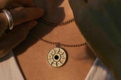 EMBLM Ennead Pendant – 14k Gold, White Diamonds, Windmill Triangle Design