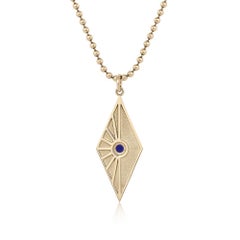 EMBLM Evil Eye Pendant – 14k Solid Yellow Gold, Lapis Lazuli