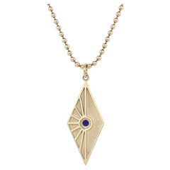 EMBLM Evil Eye Pendant – 14k Solid Yellow Gold, Lapis Lazuli