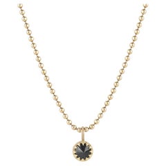 EMBLM Inverted Diamond Pendant – 14k Yellow Gold, 1ct Black Brilliant Cut