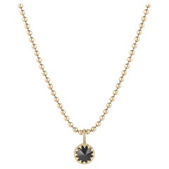 EMBLM Pendentif diamant inversé - or jaune 14k, taille brillant noir 1ct 