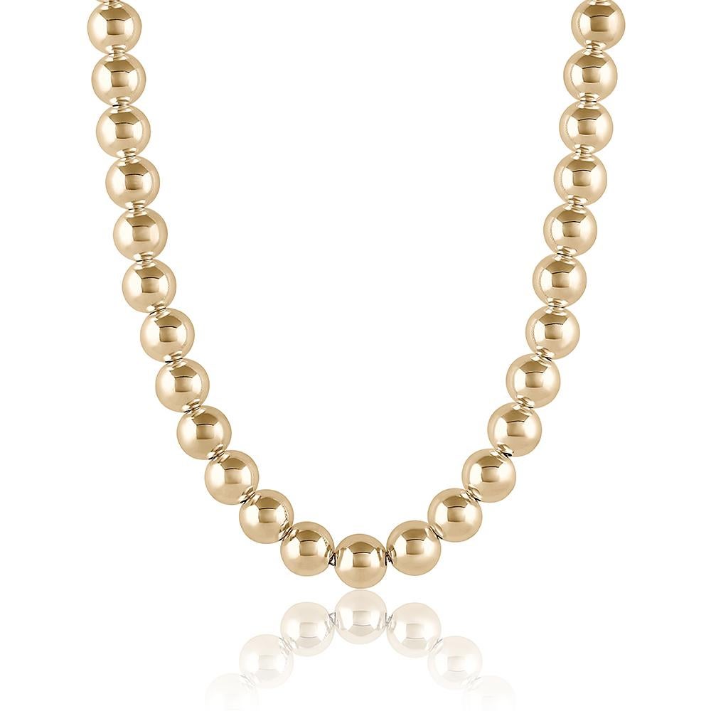 EMBLM Jumbo Ball Halskette - 14k Gold Bead 90s Choker im Angebot 1