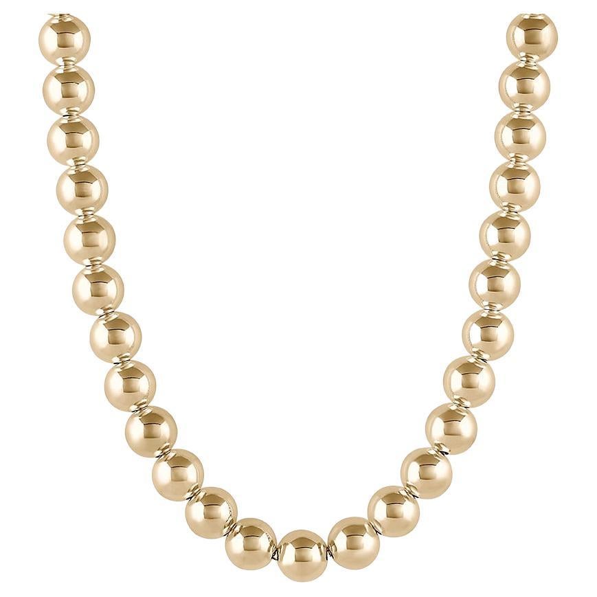 EMBLM Jumbo Ball Necklace – 14k Gold Bead 90s Choker For Sale