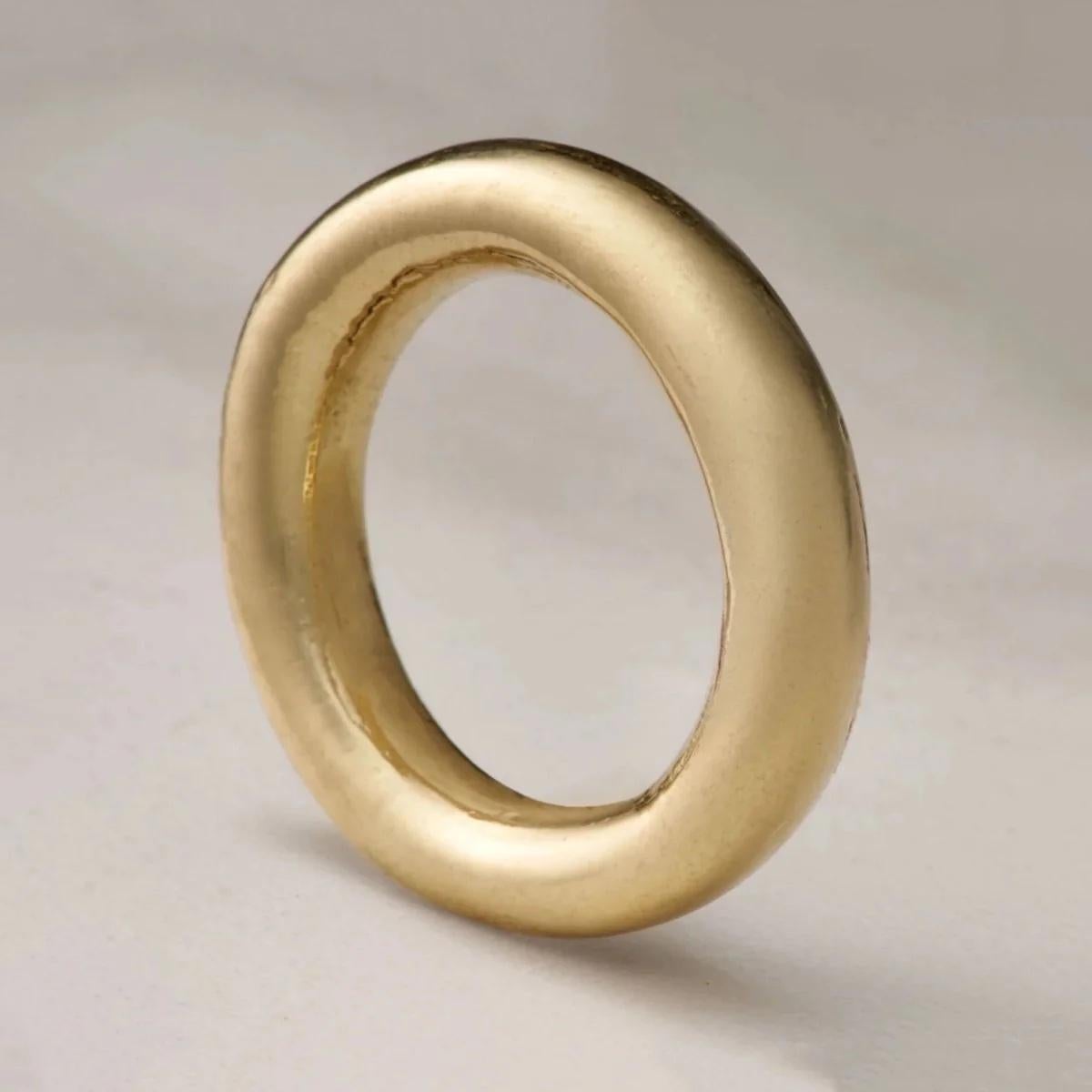 For Sale:  EMBLM Orbit Ring – 14k Solid Gold, Hand-Carved, Rounded Cylinder Band 4