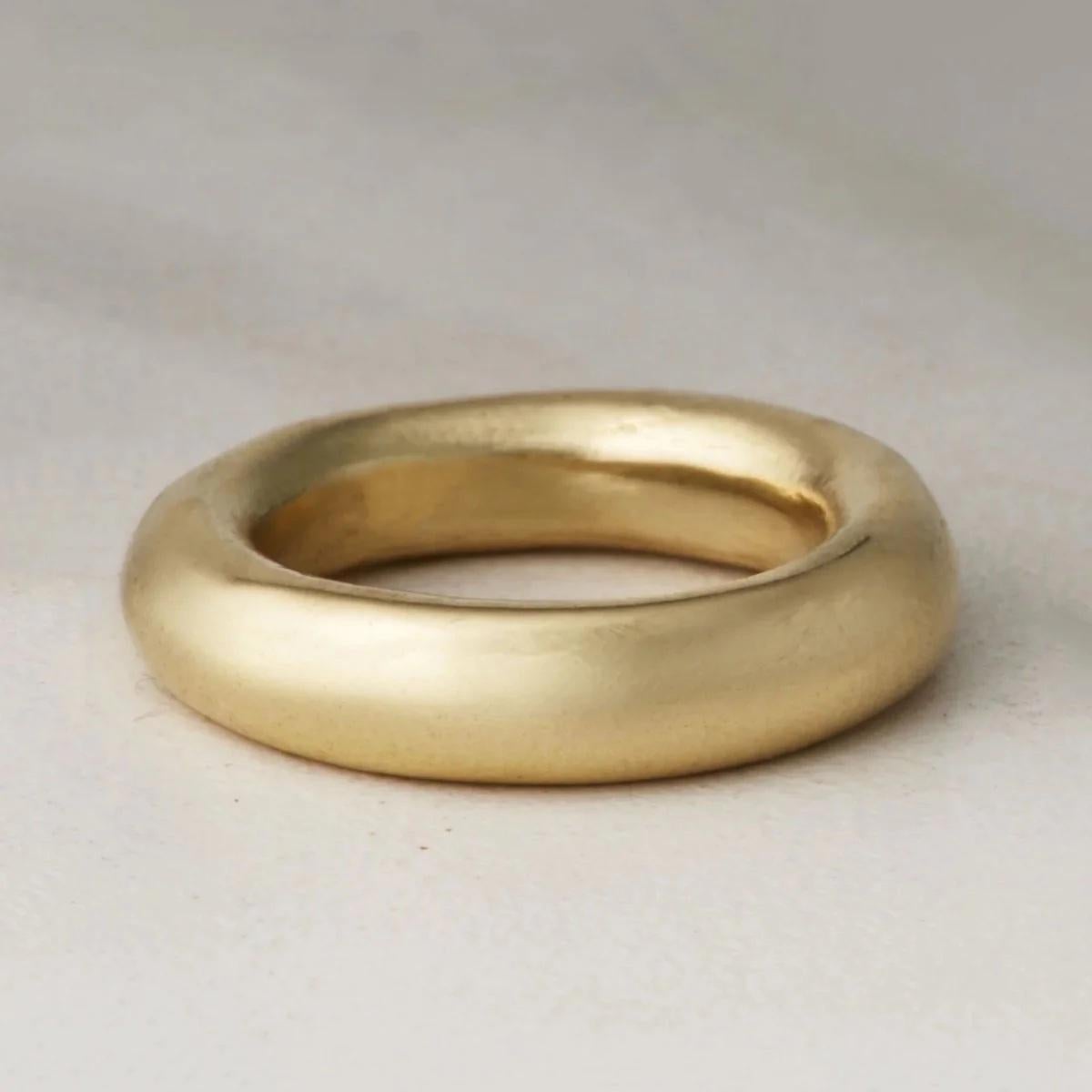 For Sale:  EMBLM Orbit Ring – 14k Solid Gold, Hand-Carved, Rounded Cylinder Band 5