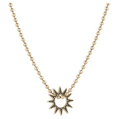 EMBLM Pavé Mini Spur Pendant – 14k Yellow Gold, Black Diamonds, Star Design