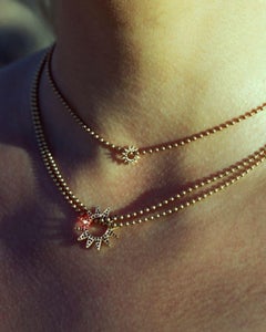 EMBLM Pavé Spur Pendant – 14k Yellow Gold, Black Diamonds, Star Design