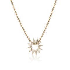 Pendentif EMBLM Pavé Spurs - Or jaune 14k, diamants blancs, design étoilé