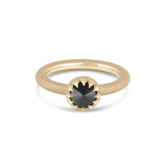EMBLM Peristom Umgekehrter Ring - 14k Gold, 1ct Schwarzer Brillantschliff Diamant
