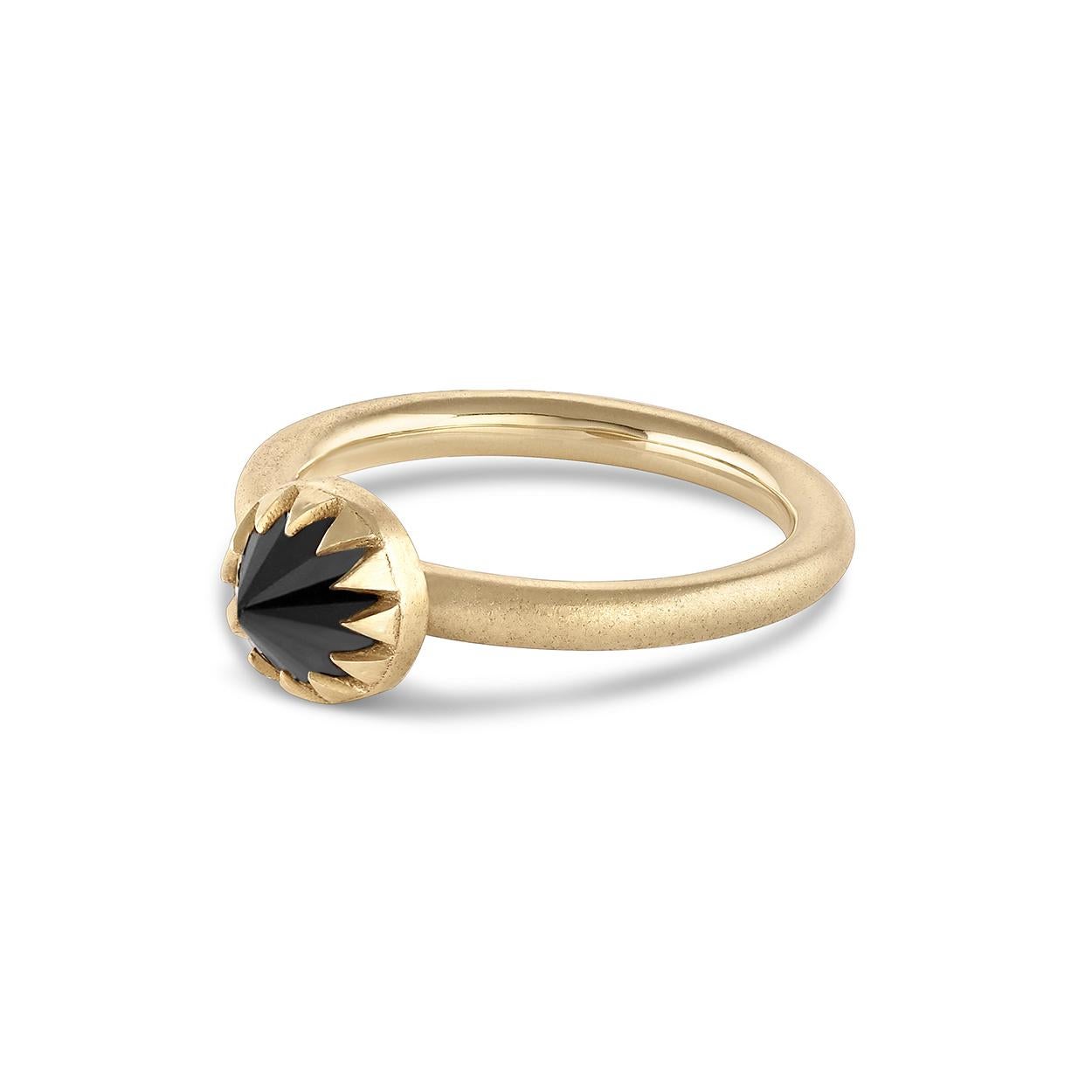 For Sale:  EMBLM Peristome Inverted Ring – 14k Gold, 1ct Black Brilliant Cut Diamond  3