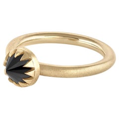 Bague inversée à péristome EMBLM - or 14k, diamant taille brillant noir 1ct 