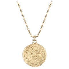 Used EMBLM Saint Christopher Pendant – 14k Solid Gold, Hand Carved, Medallion 