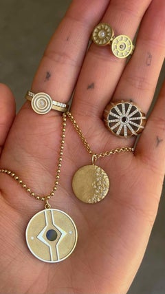 EMBLM Source Ring – 14k Gold Heavy Signet, Pavé White Diamonds, Black Diamond