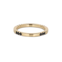 EMBLM Square Diamond Band – 14k Solid Yellow Gold, Black Diamonds