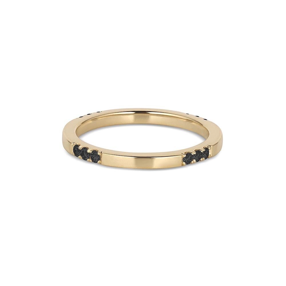 Customizable EMBLM Square Diamond Band – 14k Solid Yellow Gold, Black ...