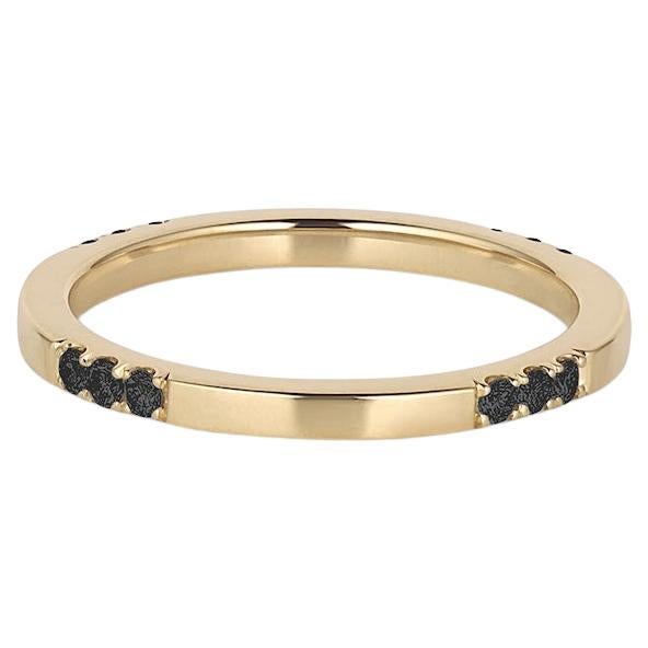 Customizable EMBLM Square Diamond Band – 14k Solid Yellow Gold, Black ...