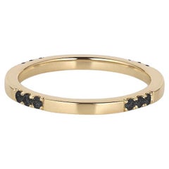 EMBLM Square Diamond Band – 14k Solid Yellow Gold, Black Diamonds