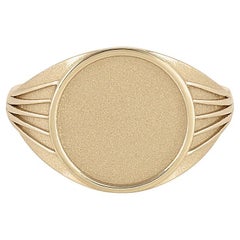 EMBLM Starburst Ring – 14k Solid Yellow Gold, Signet Ring, Textured, Celestial
