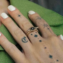 EMBLM Supernova Ring – 14k Yellow Gold, White Diamond, Space Inspired, Textured