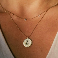 EMBLM Triple Floating Diamond Necklace – 14k Gold Ball Chain, White Diamonds