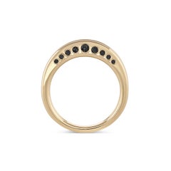 EMBLM Twin Crescent Ring – 14K Yellow Gold, Bezel Set Black Diamonds