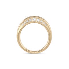 EMBLM Twin Crescent Ring – 14K Yellow Gold, Bezel Set White Diamonds