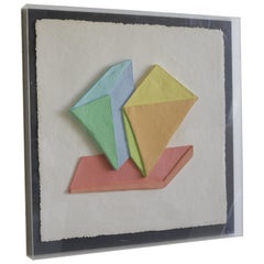 Emboss Geometric 3D Collage Painting by Ricki McNeill