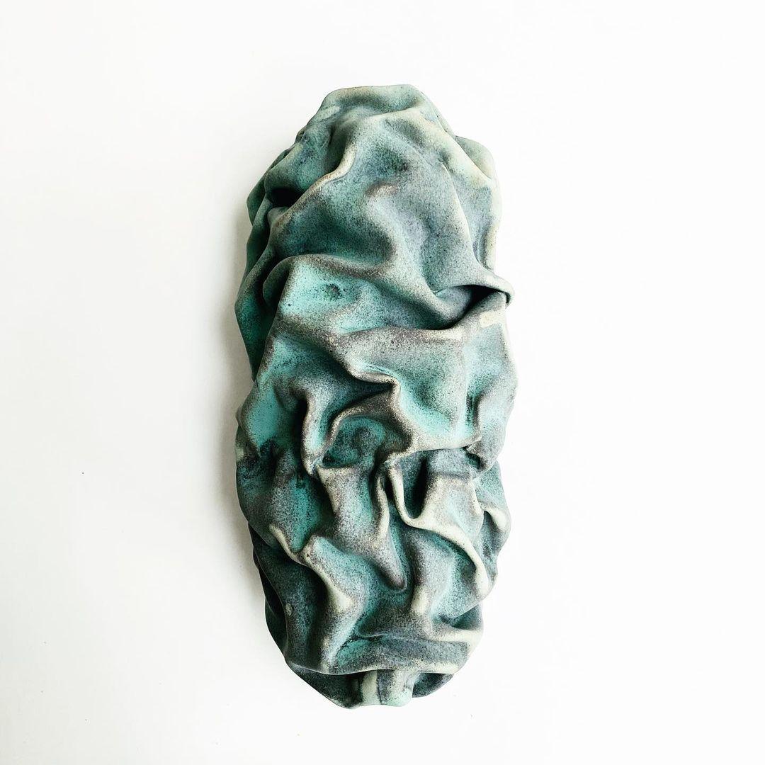 Glazed Emboss Wall Sculpture II by Sofia Tufvasson For Sale