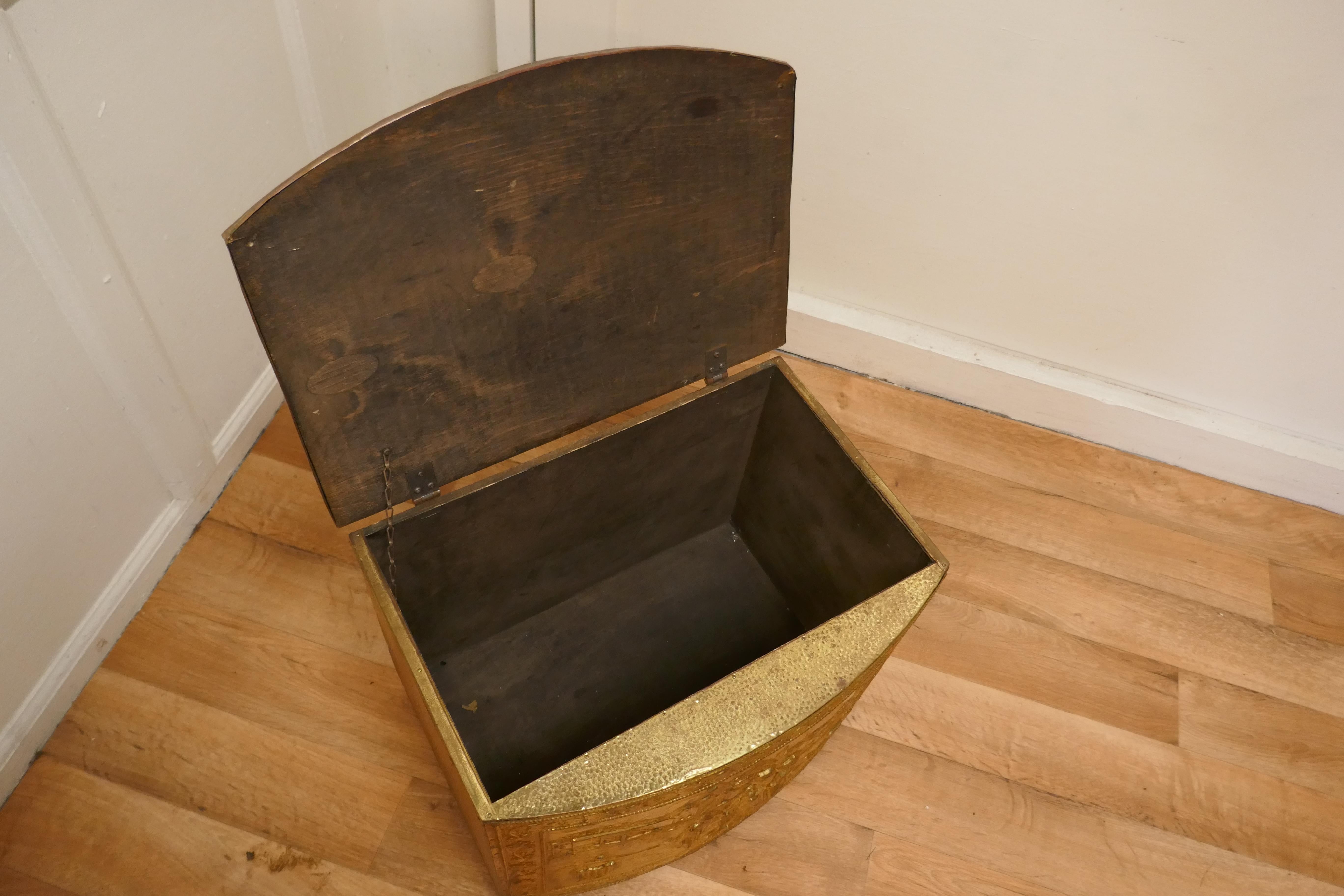 vintage brass coal box