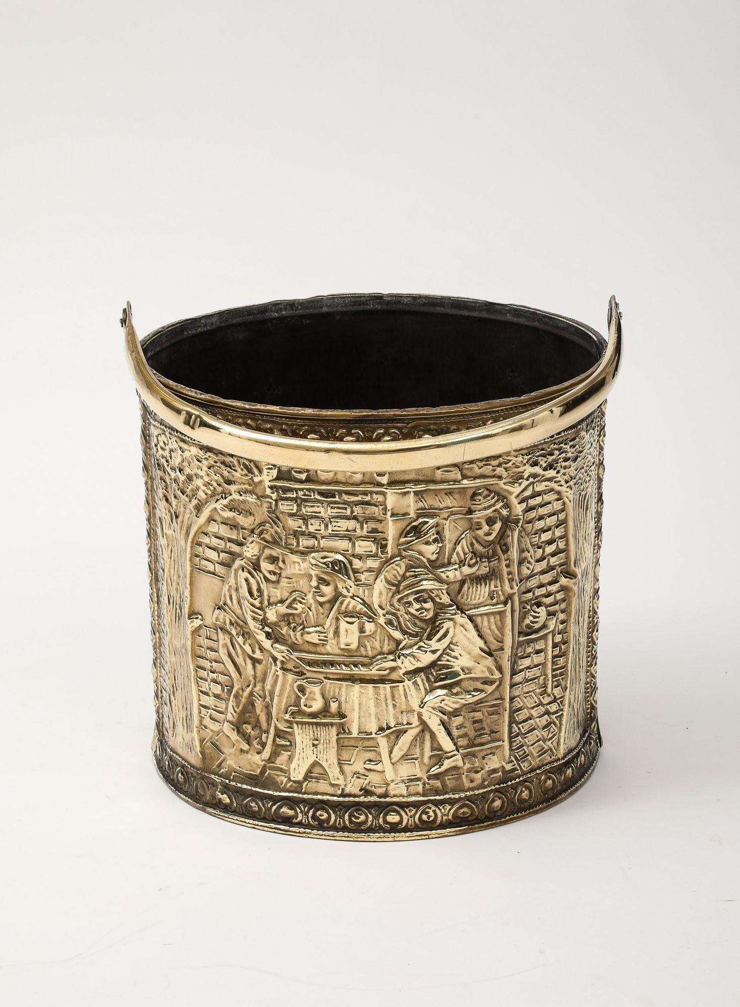 Embossed Brass Bucket 6