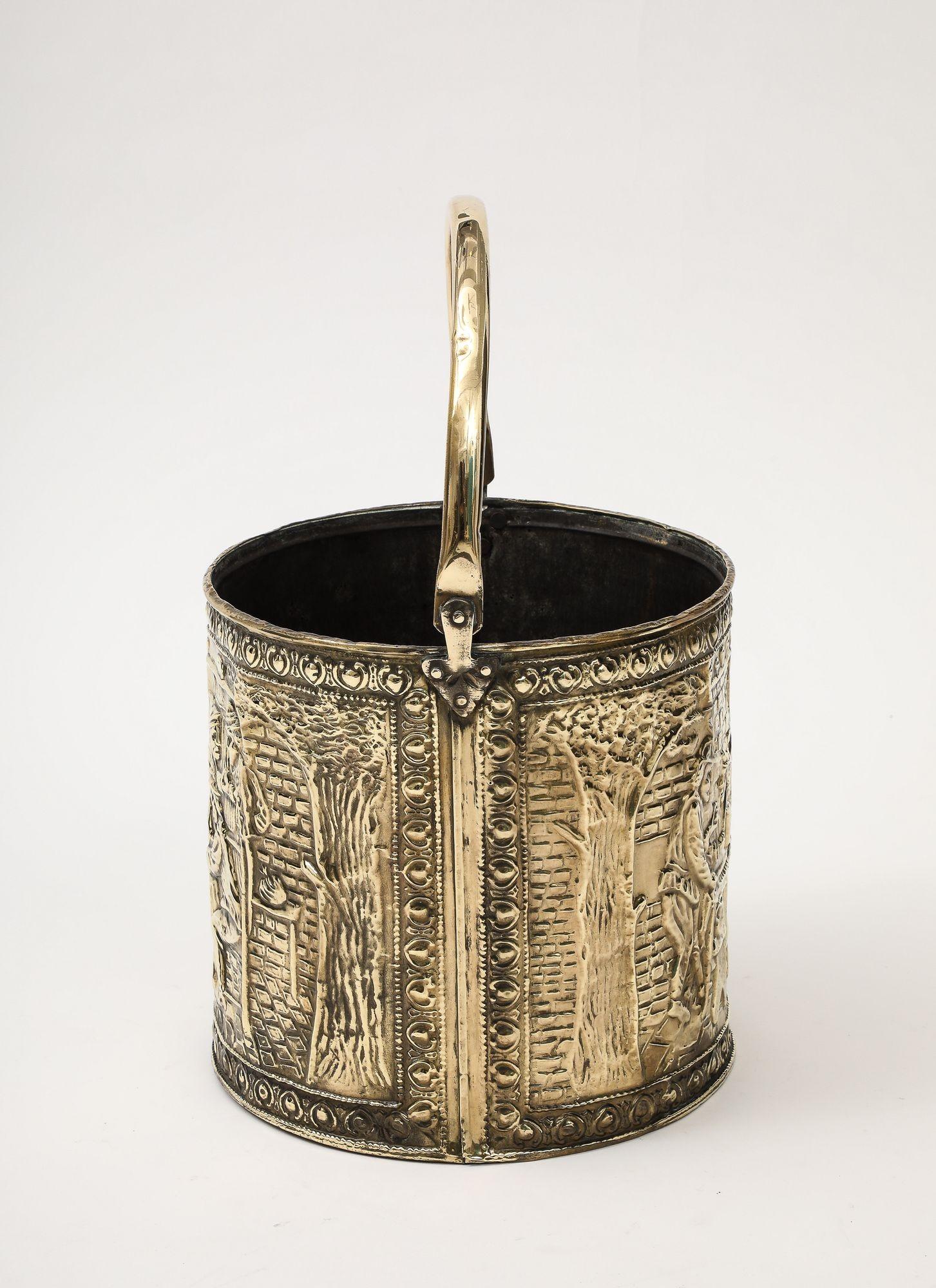 Embossed Brass Bucket For Sale 2