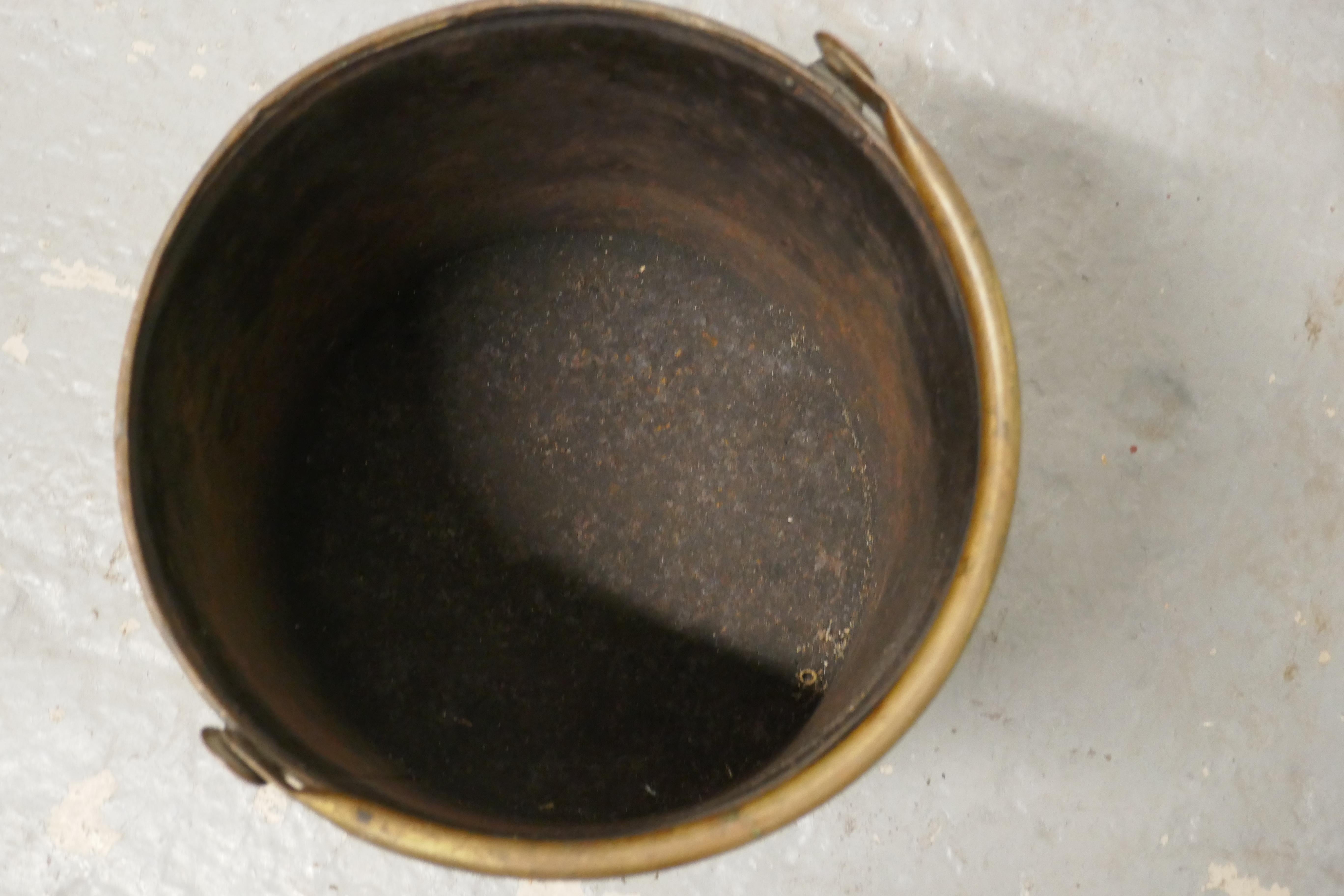 Beaux Arts  Embossed Brass Coal Bucket with a Tea Clipper Sea Scene