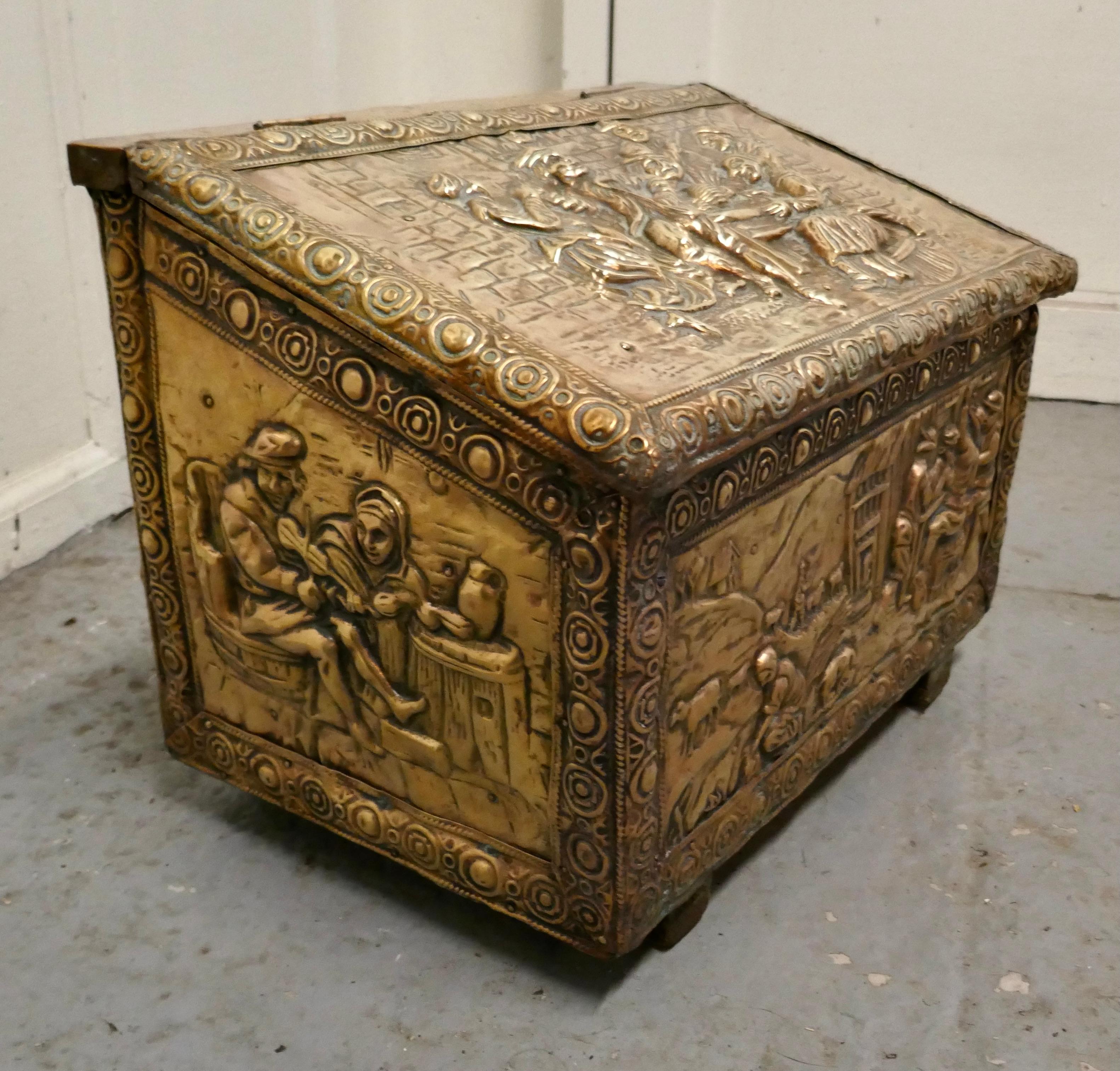 brass fireplace box