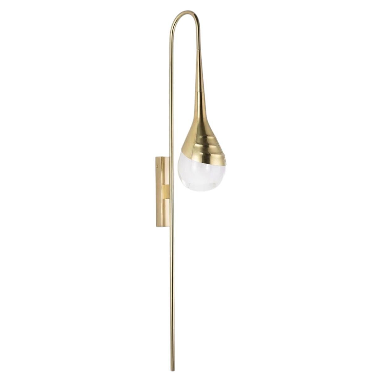 Embossed Brass Wall Sconce For Sale