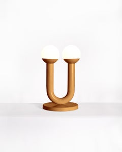 Embossed Brown Umu Sculptural Table Lamp by Drusch Design