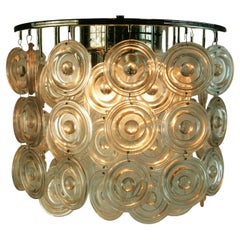Empotrable de Murano Disco Transparente Sobredimensionado en Relieve